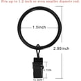 thumbnail image 3 of Meitianfacai 40 Pack Curtain Rings with Clips Hooks, Hat Clothes Clips,Black Drapery Clips with Rings Stainless Steel Metal 1.5 inch Curtain Hangers Clips, Fits Diameter 1.2 inch Rod, 3 of 6