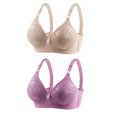 thumbnail image 1 of Timegard 2 Pc Bras Summer for Women Adjustable Strap Lace Full Coverage Wirefree Comfortable Everyday Bra, 1 of 3