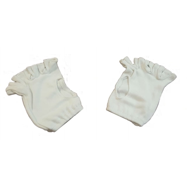 Graddige Large Mens Cricket Batting Inners are white, full-finger inner gloves made of soft fabric with elastic wristbands, designed to protect inside cricket gloves during team sports, also suitable for added hand comfort in other batting activities.