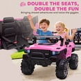 thumbnail image 4 of Aosom 2-Seater Kids Ride-On Car 12V RC 2-Seater Police Truck Electric Car For Kids with Full LED Lights, MP3, Parental Remote Control (Pink), 4 of 10