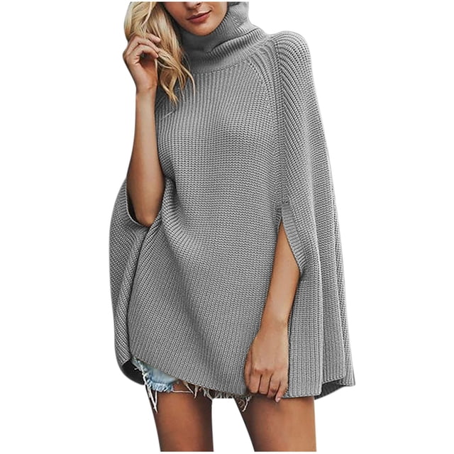 Erwazi Hauts à Col Roulé pour Femmes, Tunique Décontractée à Manches Longues en Tricot, Pulls Amples et Chauds pour Automne Hiver