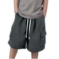 thumbnail image 2 of Popular Picks,Foreign Trade Solid Color Shorts, Elastic Waist, Cargo Pockets, Casual Fit, Outdoor Activity, Comfortable, Breathable, Quick Dry Easy-to-Style Look,Sopatenor, 2 of 7