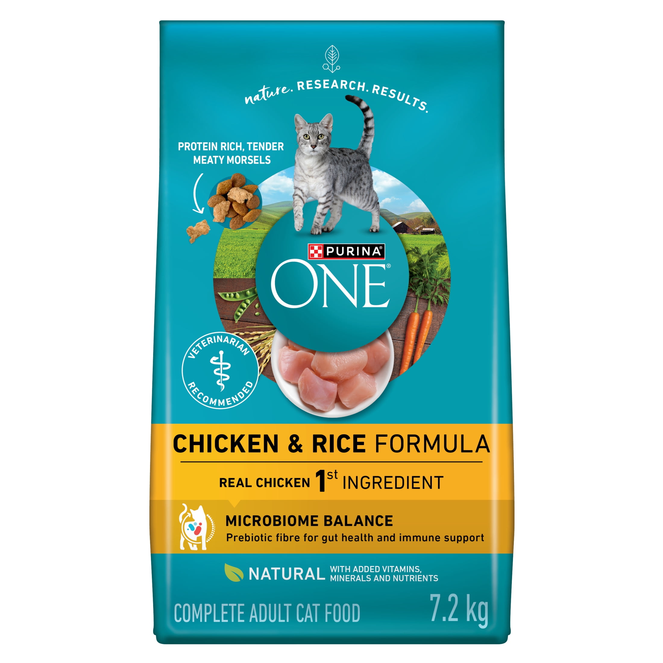 Purina ONE Chicken & Rice, Dry Cat Food 7.2kg