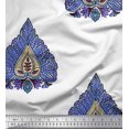 thumbnail image 1 of Soimoi Poly Georgette Fabric Leaves & Floral Block Print Sewing Fabric Yard 52 Inch Wide, 1 of 3