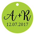 thumbnail image 1 of 100 PCS Round Custom Made Hang Tags Personalized Initial Wedding Favor Gift Paper Tags, 1 of 1