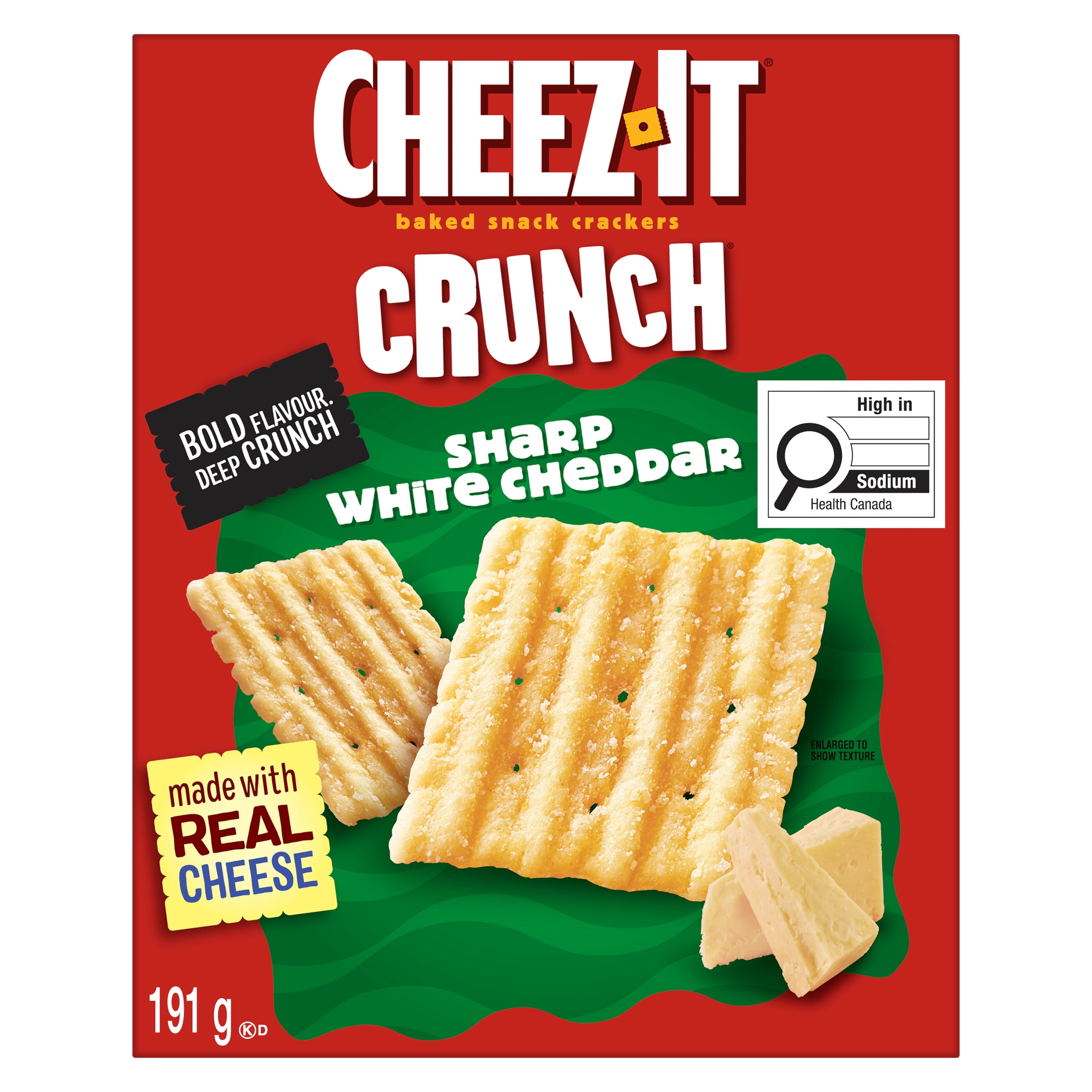 Cheez-ItMD Crunch, Cheddar Blanc Fort, Craquelins cuits au four, 191 g