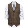 thumbnail image 1 of EGNMCR Tank Tops Men Men Solid Fashion Have Pockets Button Turn-down Collar Tanks Tops Blouse, 1 of 9