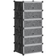 thumbnail image 1 of HOMCOM Organisateur de Rangement en Cubes avec Portes, Armoire Modulaire Bricolage à 6 Cubes Noire, 1 of 10