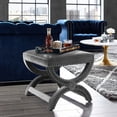 thumbnail image 3 of Modway Expound Velvet Upholstered Nailhead Trim Ottoman in Gray, 3 of 8