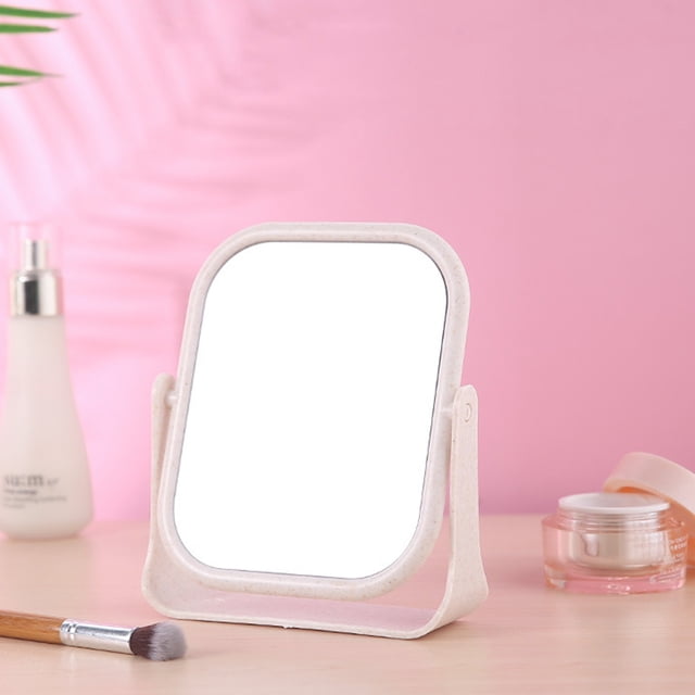 HOZADOIE Dressing Mirror Furniture Desktop Makeup Mirror Portable Small Mirror Female Dressing Table Desktop Princess Mirror Bedroom Student Dormitory Desktop Makeup Mirror