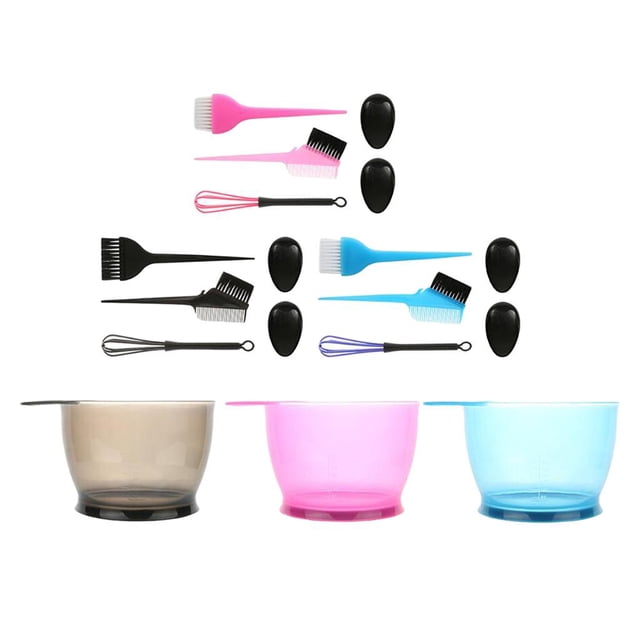 Xuanheng Hair Dye Color Tools Set Brush Mixing Bowl Hair Coloring Applicator Pink