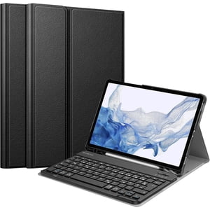 SuperShield Case clavier pour Galaxy Tab S10 FE / S9 FE 10.9 inch/Tab S9/S8/S7 11" Case avec rétroéclairage Bluetooth amovible Clavier mignon Candy Color Business étudiant sans fil Bluetooth Keyboar
