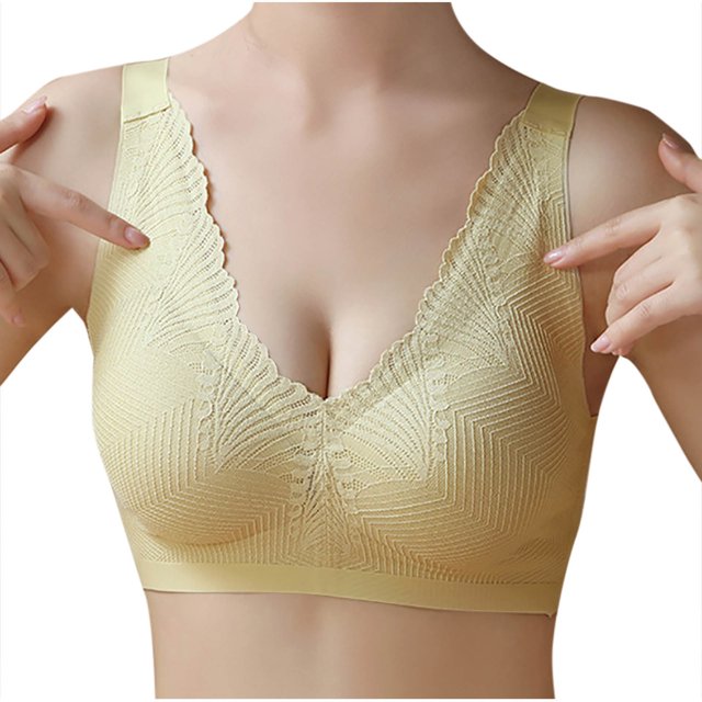 Plebaso Women's Wireless Bras Full Coverage Removable Soft Padded Everyday Bras Smooth Back Pullover Bras