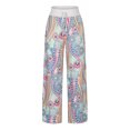 thumbnail image 3 of Womens Wide Leg Pants Womens Spring/Summer High Waist Pants Printed Fashion Flower Print Waist Wide Leg Pants High Waist Pants for Women High Waist Pants Women, 3 of 6