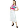 thumbnail image 3 of Bimba Robe Droite Blanche en Rayonne pour Femmes avec Poche Longueur Genou Tenue d'Été de Villégiature, 3 of 7