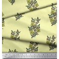 thumbnail image 2 of Soimoi Rayon Fabric Leaves & Floral Block Print Sewing Fabric Yard 42 Inch Wide, 2 of 3