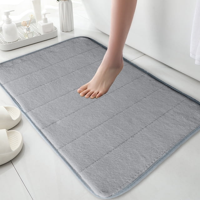 TopLLC Bathroom Rugs, Rugs for Living Room, Area Rug Thickened Fleece Floor Mats Quilted Kitchen Bathroom Foot Mats Solid Color Entrance Door Mats Foam Foot Mats 19.68x31.49in Blanket Blanket