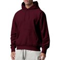 thumbnail image 1 of Innerwin Chandails à Capuche à Cordon pour Hommes Automne Couleur Unie Épais Chandail à Capuche Rouge Vin G, 1 of 3