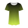 thumbnail image 5 of Plebaso Hauts pour Femmes Été Manches Courtes Col Rond Tunique Chic Ample Mode Blouses à Dégradé de Couleurs, 5 of 5