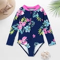 thumbnail image 2 of MIASHUI Girls One Piece Swimsuits Long Sleeve Zipper Bathing Suits Swimwear,Hot Pink,6-7 Years, 2 of 4