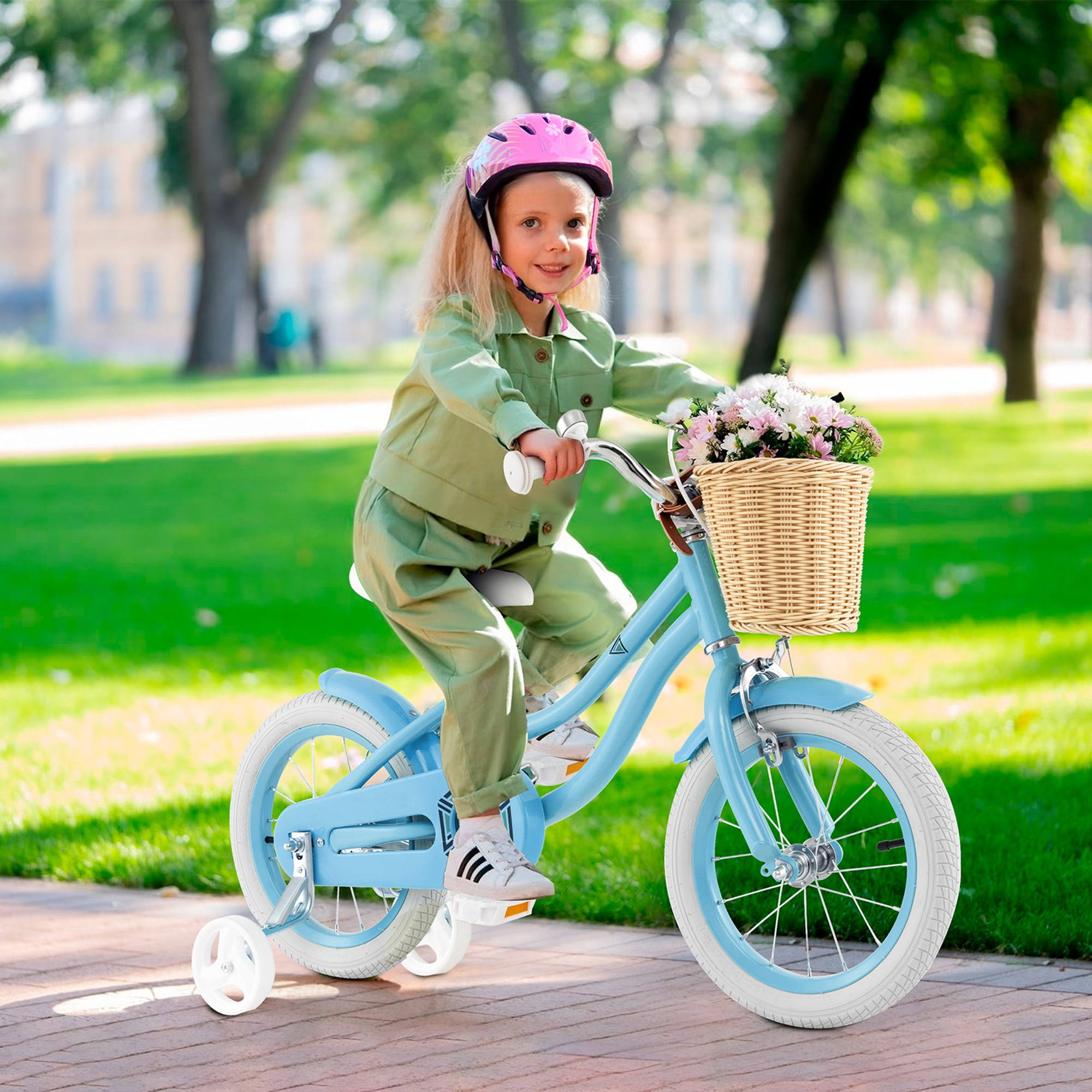 Gymax 14'' Retro Style Kids Bike Bicycle w/ Height Adjustable Handlebar & Seat Blue