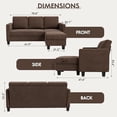 thumbnail image 3 of Homall Canapé d'Angle Convertible, Canapé Moderne en Lin en Forme de L, Canapé 3 Places avec Méridienne Réversible, Idéal pour les Petits Salons, Appartements et Espaces Réduits., 3 of 7