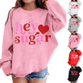 thumbnail image 4 of FAOWME Chandail en Molleton Graphique pour Filles Col Rond Manches Longues Mignon Épaule Tombante Chandail Gris 6-7 Ans, 4 of 6