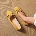 thumbnail image 1 of Gspmoly Chaussures Plates pour Femmes, Chaussures Plates Respirantes à Bout Rond avec Nœud, Mode Décontractée d'Été pour Femmes, Nouvelles Chaussures Plates pour Femmes Jaune 40, 1 of 9