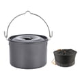 thumbnail image 2 of Outdoor 4L Aluminum Hanging Pot: Lightweight, Non-Stick, Perfect For Camping! Black Lid, 2 of 10