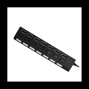 USB Hub 2.0 USB Adaptateur Multi Hub de Splitter USB Adaptateur d'alimentation de plusieurs ports avec interrupteur PC Ordinateur portable, Noir,1 x USB Splitter, noir
