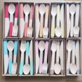 thumbnail image 2 of Zhuge 24pcs Disposable Cutlery Set -Biodegradable Picnic Outdoor Birch Cutlery Spoon Box-Orange, 2 of 4