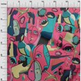 thumbnail image 3 of oneOone Polyester Spandex Pink Fabric Abstract Comic Face Sewing Craft Projects Fabric Prints By Yard 56 Inch Wide, 3 of 5