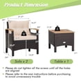 thumbnail image 3 of Costway Patiojoy 3PCS Patio Rattan Furniture Set Wooden Armrest Table Top Cushioned Deck Beige, 3 of 10