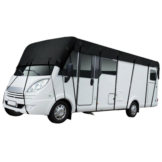 MesaSe Black 210D Waterproof Material Windproof and Collapsible RV Cover Fits 8.5m x 3m