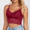thumbnail image 2 of AWZXDE Soutien-Gorge en Dentelle pour Femmes, Bandeau Rembourré avec Bretelles Réglables, Grande Taille, Soutien-Gorge Enveloppant pour Usage Polyvalent, Rouge, 2 of 6