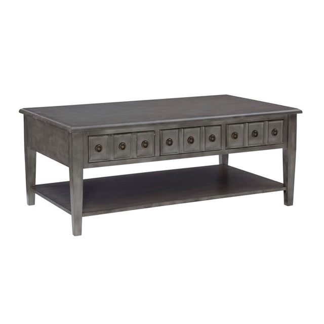 Linon Sadie Table Basse en Bois avec Rangement, Gris