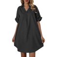 thumbnail image 5 of adviicd Robes Grande Taille pour Femmes 2024 Imprimé Floral Col en V Manches Courtes Fendue Robe Maxi de Plage BU1,TTTG, 5 of 5