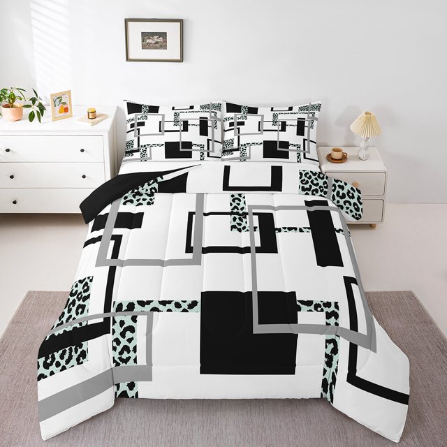 YST Couette Rayée pour Tout-Petit, Literie Mi-Siècle pour Enfants Garçons Filles, Ensembles de Literie Imprimée Cheetah avec Couette, Courtepointe Réversible Minimaliste avec 1 Taie d'Oreiller Déco de Chambre