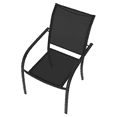 thumbnail image 3 of Mainstays Steel Outdoor Stacking Chair, Black, 3 of 10