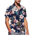 thumbnail image 1 of Pisexur Shirts for Man T Hommes Mode Décontractée Col Rabattu Imprimé Manches Courtes Chemise Boutonnée Blouse Beige,S Chemises de Golf Hommes & Chemises Hommes, 1 of 7