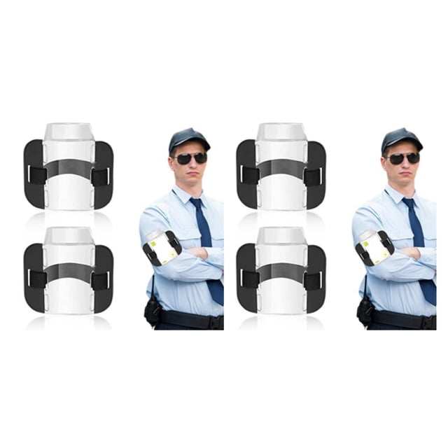 Youkk PVC Security And Adjustable Arm Badge Holder For Doorman Wear-resistant Badge Holders Universal 2pcs 2Set