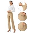 thumbnail image 4 of Soki Dress Pants Women Work Business Pants Tummy Control Office Straight Leg Trousers High Waisted Ladies Slacks, 4 of 8