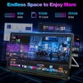 thumbnail image 3 of Golzer Tablette 15,4 Pouces, Tablette Android 15 avec Processeur Octa-Core Helio G99 (Surpasse Unisoc T618), 8 Go de RAM 256 Go de ROM, Grandes Tablettes avec Support et Étui, 10000 mAh, BT5.2, 4 Haut-Parleurs, Wi-Fi 2,4 G/5 G, 3 of 8