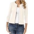 thumbnail image 1 of Yyuzo Blazer Ouvert pour Femme Cardigan à Manches Longues Bureau Travail Tenue de Ville Décontractée Veste Courte, 1 of 6