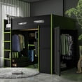 thumbnail image 2 of Noble House Full Size Wood Loft Bed with Desk, Wardrobe, Green, 2 of 10