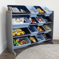 thumbnail image 3 of Humble Crew Leo Supersized Toy Storage Organizer with 16 Plastic Storage Bins, Grey/Blue, 3 of 5