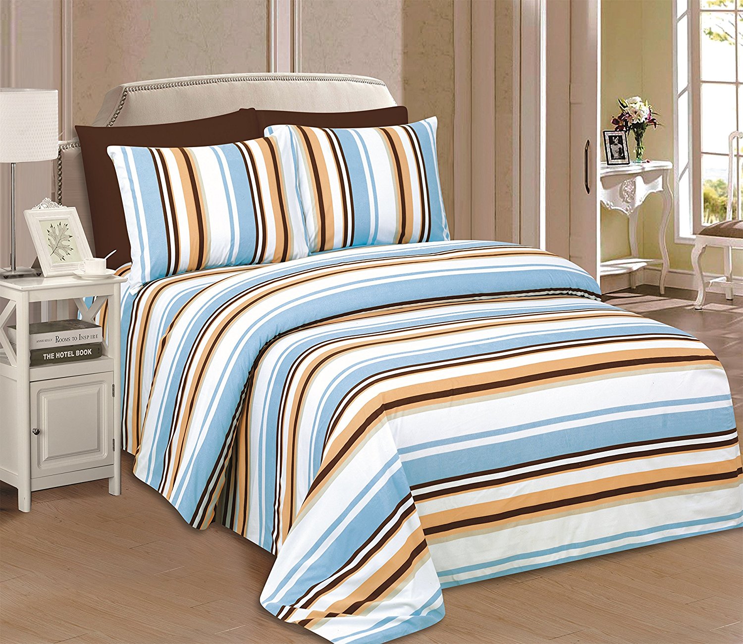Beverly Hills 1800 Series Ultra Soft Printed 6 PC Sheet Set (Full, Noah)