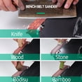thumbnail image 4 of 150W Bench Saw and Belt Sander with Extension Rod, Collet, Grinding Carving Drilling Kit, Variable Speed Circular Table Saw 30mm Cutting Depth DIY Benchtop Sanding Machine with 10 Sanding B, 4 of 7