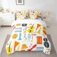 thumbnail image 2 of Stringed Instruments Bed in a Bag Queen Comforter Set 7 Piece,Drum Kit Bedding Sets Fashion Music Themed Sheet Set with Comforter,Colorful Violoncello Pop Rock Bed Set, 2 of 6