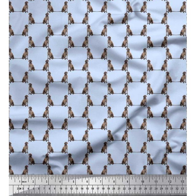 Soimoi Viscose Chiffon Fabric Cane Corso Dog Printed Fabric 1 Yard 42 Inch Wide